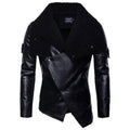 Autumn new men's locomotive leather jacket personality irregular punk leather jacket