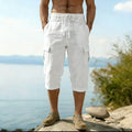 Men Summer Cotton Linen Shorts Retro Multi Pocket Loose | SAMAG