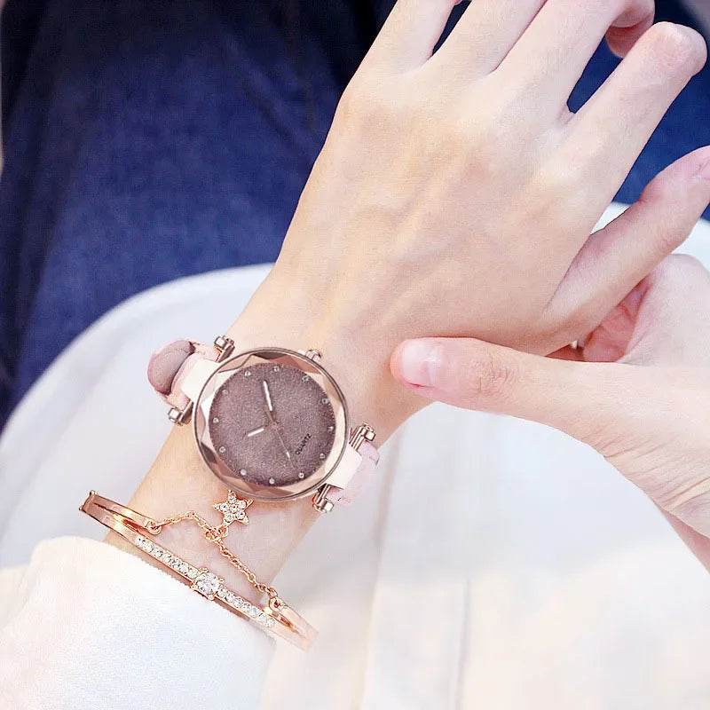 New Luxury Rhinestone Bracelet Watch Women Starry Sky Watches Ladies Wristwatch Relogio Feminino Reloj Mujer Montre Femme Clock