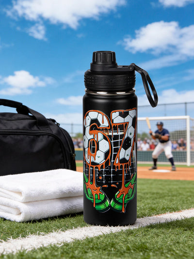 18oz Football Thermos Water Bottle Stainless Steel | SAMAG