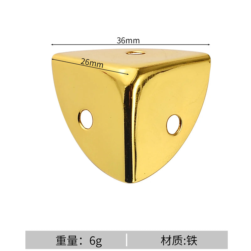 12pcs Round corner triple cornered metal corner protection edge hardware wooden box right-angle corner protection edge