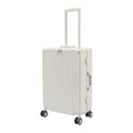 NEWEST White Large Expandable Checked Luggage, PC Hard Shell Suitcase, Top Opening Rolling Travel Suitcases with Spinner Wheels & TSA Lock
