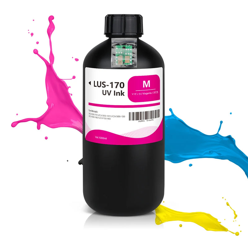 Winnerjet LUS-170 Special Ink Bottle With One Time Use Chip With UV Ink for Mimaki UCJV300-75 UCJV300-107 UCJV300-130