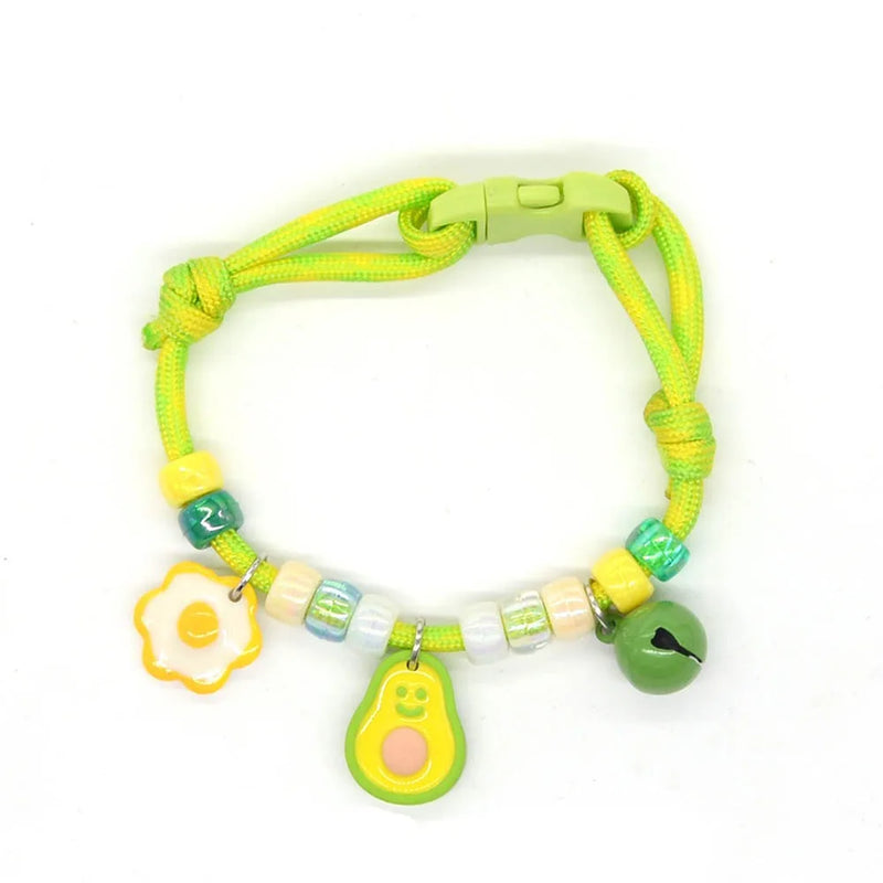 Fashion Colorful Pet Braided with Bells Cat Neck Chain Adjustable Cat Puppy Collar Chihuahua