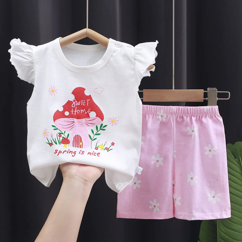 Baby Girls Clothes Sets For Kids Cartoon T - shirt+Short - View 10 | SAMAG