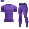 2pcs Men's Compression Sportswear Suit Elastic Training Yoga Sets Workout Jogging Fitness Clothing Tracksuit Pants Sporting