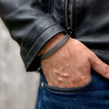 Stylish Stainless Steel Bali Foxtail Chain Bracelet for Men,Double Franco Link Chain Bracelets,Male Jewelry Gift for Dad Son