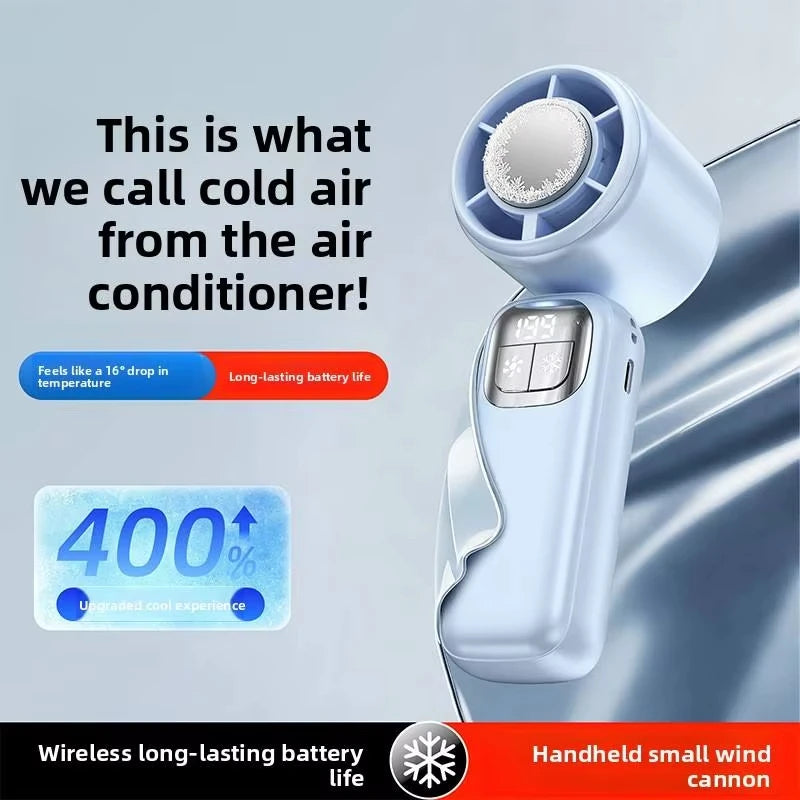 Lenovo Handheld Fan Cooling Ice Cooler Rechargeable USB Brushless Motor 199 High Speed Turbo Jet Fan for Outdoor Travel Office