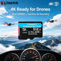 Kingston 256GB Canvas Go Plus Micro SD Card 200MB/s A2 U3 V30 Class 10 MicroSDXC Memory Card for Smartphone Drone 4K Video