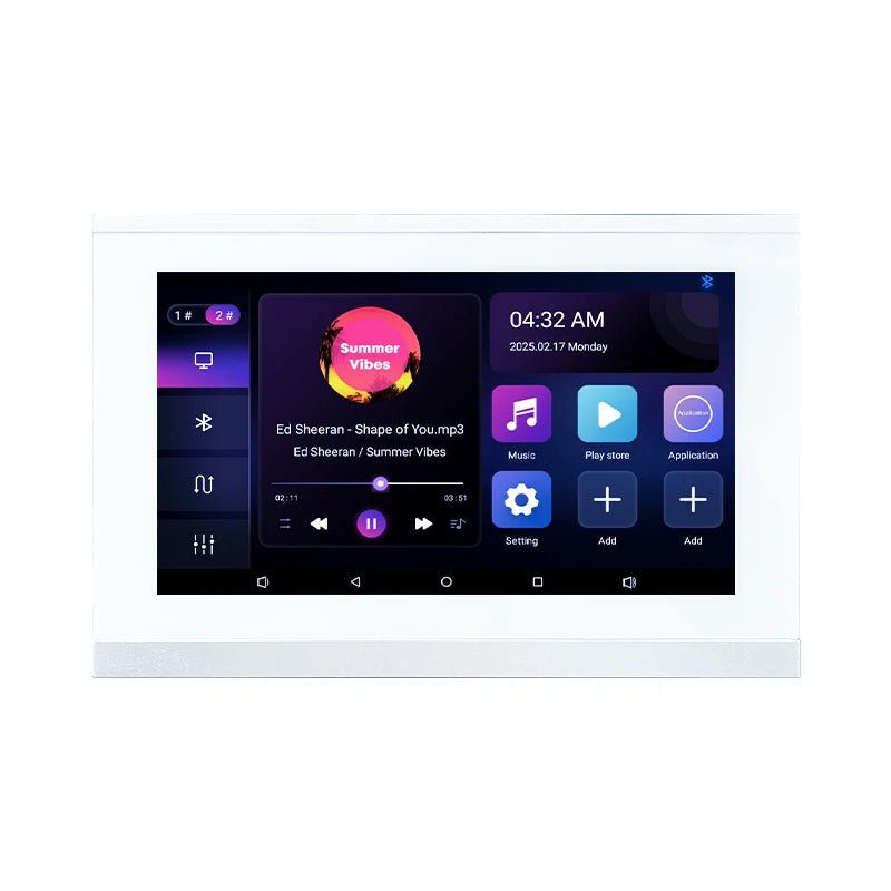 2025 New Type 7 Inch Smart Home Background Music Player Stereo Sound WIFI Touch Screen Bluetooths Audio Android Wall Amplifiers
