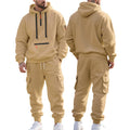Men's Heavyweight Fleece - Lined Casual Tracksuit Set for Winter - Loose - Fit, Half - Zip, 2 - Piece - View 5 | SAMAG