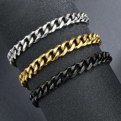 Fashion Stainless Steel Men Curb Cuban Chain Bracelet Women On Hand For Couple Unisex Wrist Jewelry Gift Party | SAMAG