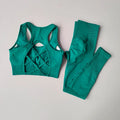 Women's Seamless Workout Set High Waisted Yoga Pants & Sports Bra with Removable Pads Booty Lifting for Running Training