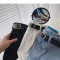 Korean Summer Wide Leg High Waist Denim Shorts With Belt Women Fashion Pocket Hot Pants Streetwear Casual Cowboy Jeans Shorts