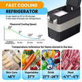 53QT 12V Car Refrigerator 50L Portable Fridge Freezer, 0F-50F Electric Cooler, AC/DC For Truck Boat RV Camping Travel