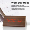 Digital Alarm Clock Desktop Wood LED Clocks Sound Control Electronic Display Thermometer Home Decor Gift Wood Clocks