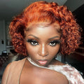 Short Bob Pixie Cut Wig 13X1 Lace Front Orange Wig For Women Perruque Bresillienne Cheap Remy Hair Transparent Lace Wig Sale