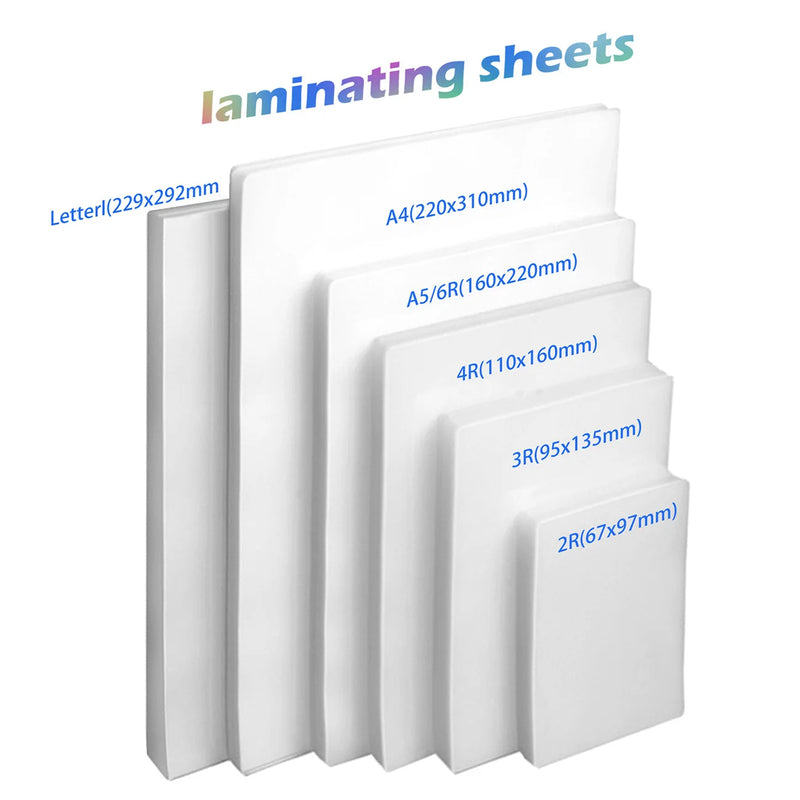 Multi-Size Thermal Laminating Bags: A4/A5/Letter Size Clear Glossy Sheets, Rounded Corners Heat Seal for Office School Home Holi