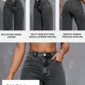 Jeans for Woman Y2k Jeans Loose Wide Leg Drag Ash Gray High Waist Vintage Streetwear Fashion Casual Trend 2025 Comfort Fit