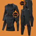 Autumn and winter men's warm suits, elastic training sportswear, high elasticity and freedom, breathable and quick-drying