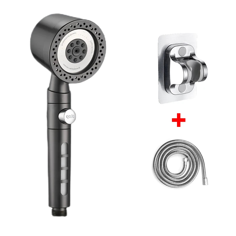 5 Spray ABS Portable Shower Head High Pressure Large Flow Spa Filtered Shower Heads with Stop Button Universal Bathroom Nozzle
