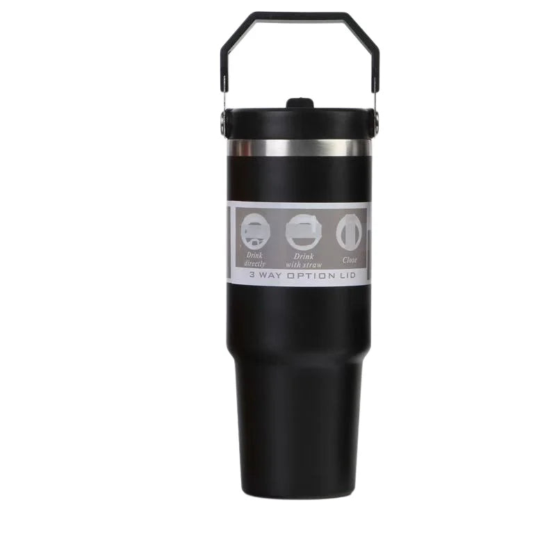 30oz Large Capacity Stainless Steel Thermal Coffee Mug Thermos Cup Portable Thermos Cup Vacuum Flask Insulated Hot Water Bottle