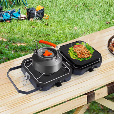 2 Burners Portable Camping Gas Stove 2.3+2.3KW Non - stick | SAMAG