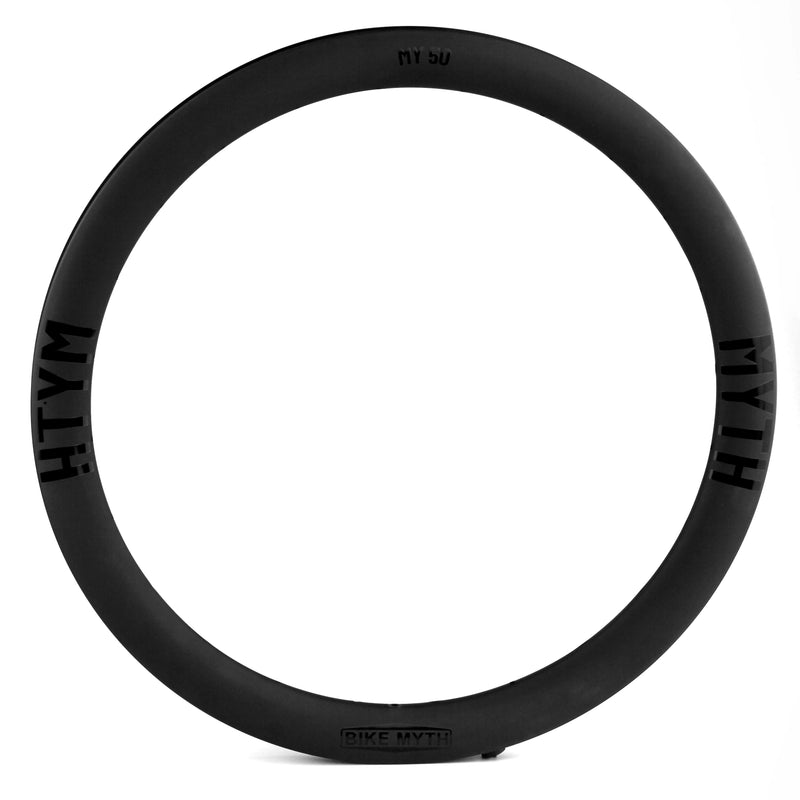 BIKE MYTH TCW50 Carbon Fiber Road Disc Brake Wheelset 50mm High Rim Aerodynamic Compatible with Tubeless Tires 700C Carbon Wheel