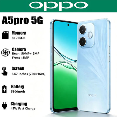 New OPPO A5 Pro 5G Smartphone 6.67" Big Screen 5800mAh | SAMAG