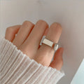 VENTFILLE 925 Sterling Silver Ring for Women Girl Gift Retro Open Trend Unique Design Geometric Asymmetric Jewelry Dropship