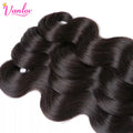 Vanlov Brazilian Body Wave Hair Bundles Human Hair Weave Bundles Natural Black/Jet Black 1/3/4 Piece 8-30” Remy Hair Extensions