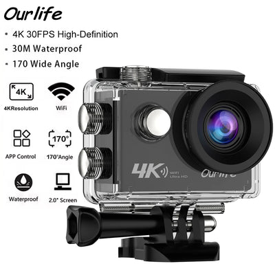 Ourlife 4K Action Camera Ultra HD 16MP WiFi 2.0 inch | SAMAG