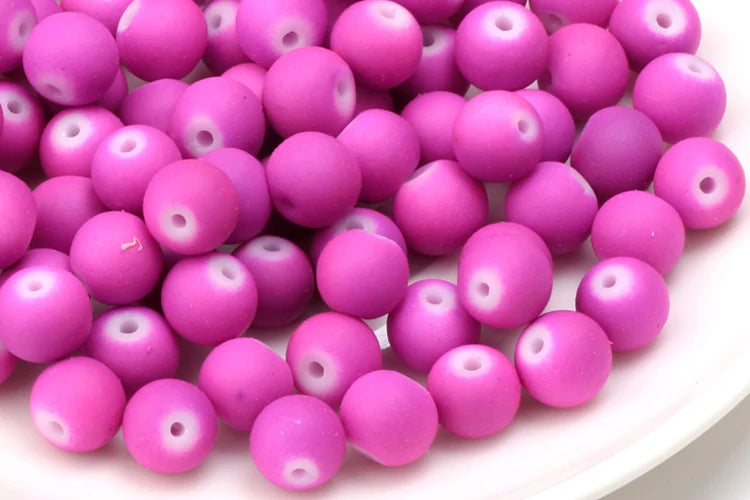 OlingArt Rubber Glass Beads High 6MM Quality 100PCS/Lot Candy Color Neon Matte Loose Handmade DIY Jewelry Making Bracelet