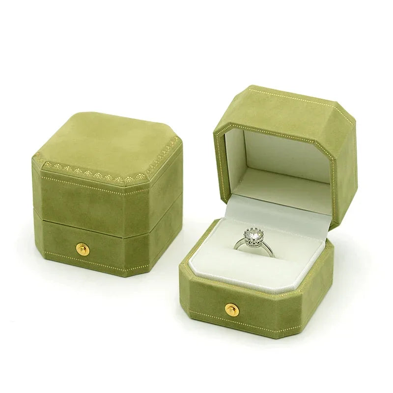 Green Jewelry Ring Box For Engagement Wedding Ring Box Birthday Jewerly Pendant Bracelet Necklace Display Gift Box