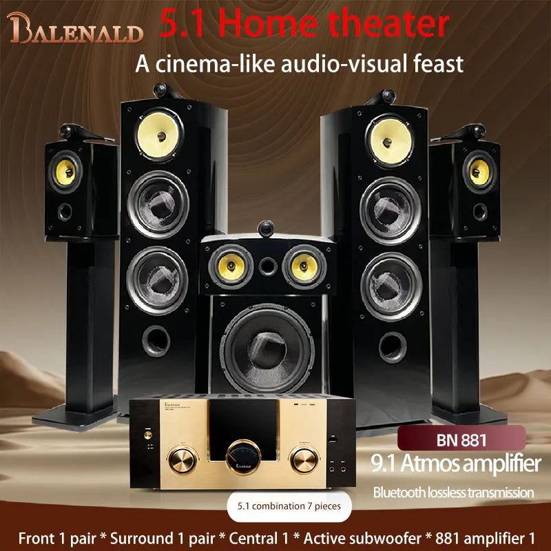 Home Theater  Nautilus Hifi Speaker 5.1/7.1 Home Bluetooth Audio Subwoofer Home Theater