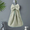 Bowknot Hand Towels for Kitchen Bathroom Coral Velvet Microfiber Soft Quick Dry Absorbent Cleaning Cloths Home Sauna Terry Towel