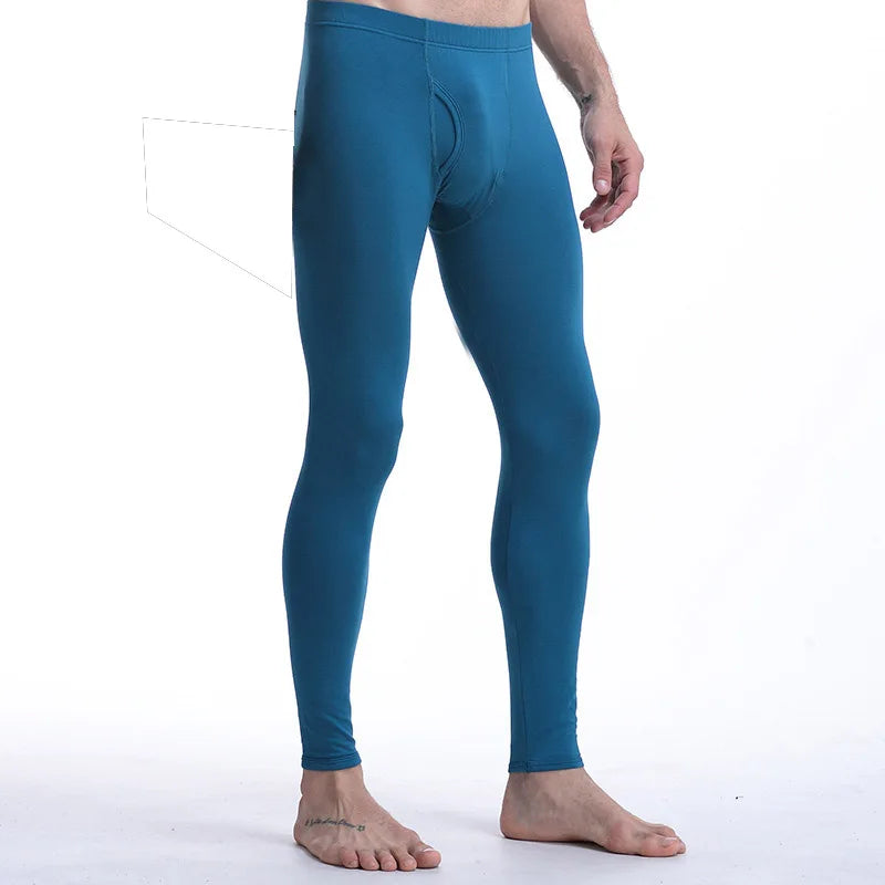 Brand Men Long Johns Tight Underwear Men Sexy U Convex Penis Pouch Leggings Gay Comfort Homewear Lounge Pants Thermal Underpants