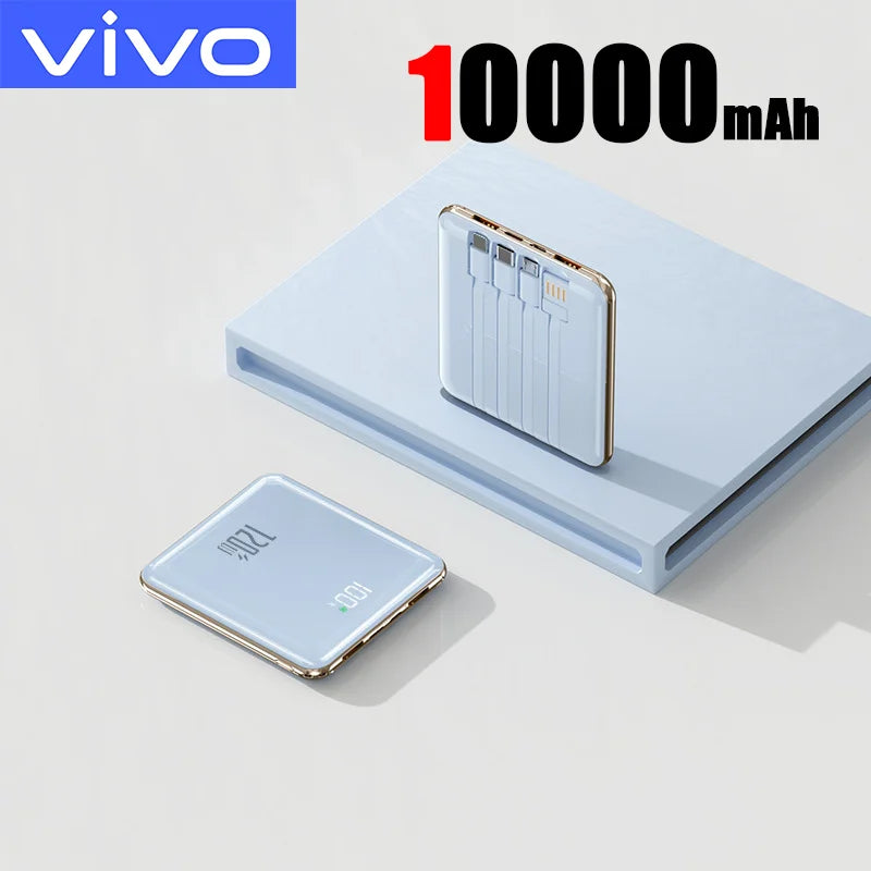 VIVO 50000mAh Power Bank 120W Super Fast Charging Powerbank 4-in-1 Built-in Cables Portable PowerBank for iPhone Samsung Huawei