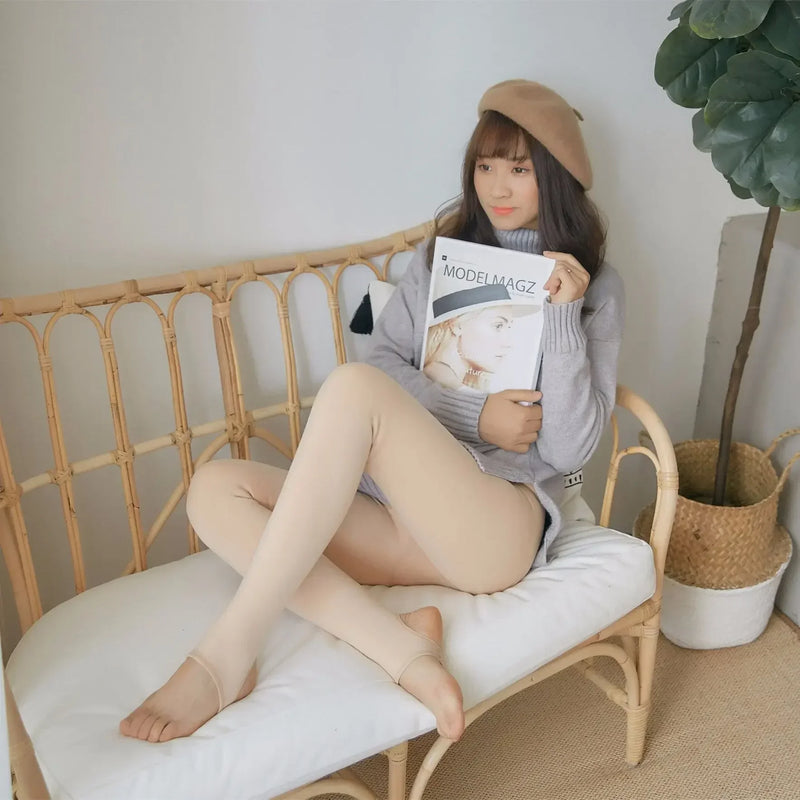 Women's Fleece Tights Warm Insulated Pantyhose Skin Effect Translucent Stockings Sexy Women's Underwear High Elastic Leggings