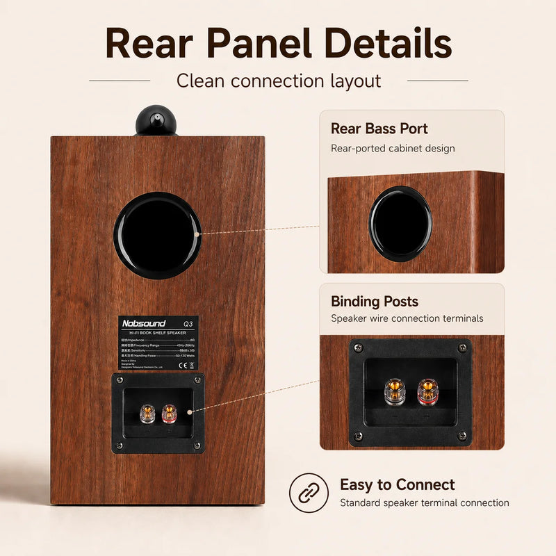 6.5 Inch Speaker Three-Way Passive Bookshelf Speaker 120W HiFi Fever Monitor Audio 6ohm Home theater Speakers Sound Box NS-Q3