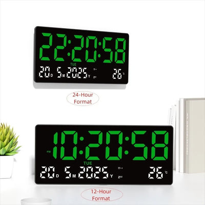 Large Digital Wall Clock 12/24H Time/Date/Week/Temp | SAMAG