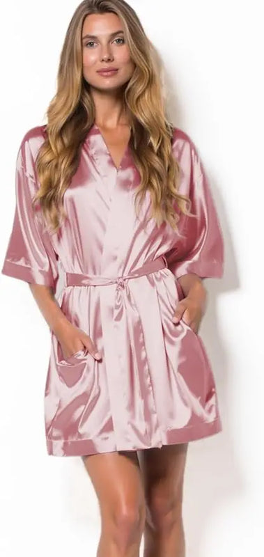 Hot Women Short Silk Bridesmaid Bride Robe Sexy Satin | SAMAG