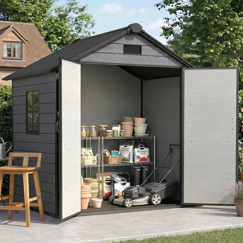6x4.4 FT Outdoor Storage Shed with Floor, Durable 16mm | SAMAG