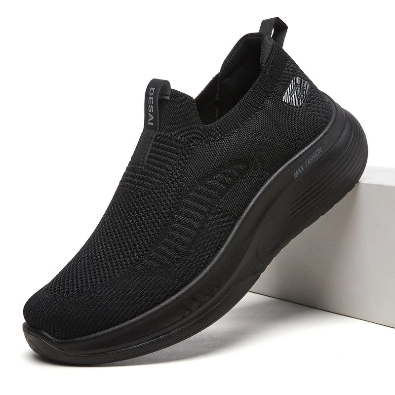 Desai Men's 2026 Autumn Hands-free Slip-on Walking Shoes Breathable Knit Comfort Sole For Daily Commute Office Casual Wear