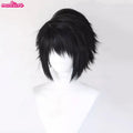High Quality Anime L.Lawliet Cosplay Wig L Cosplay Black Short Heat Resistant Synthetic Hair Halloween Party Wigs + Wig Cap