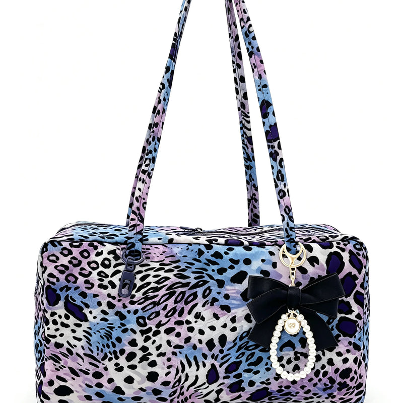 Slouchy Tote Bags Polka Dot Nylon Bowler Bag For Women Hobo Bags Large Shoulder Bag For Travel Work College Nylon Bowler Bag For Women Slouchy Lightweight Crescent Bag With Zipper Travel Tote Bag For Women Sandproof Swim Pool