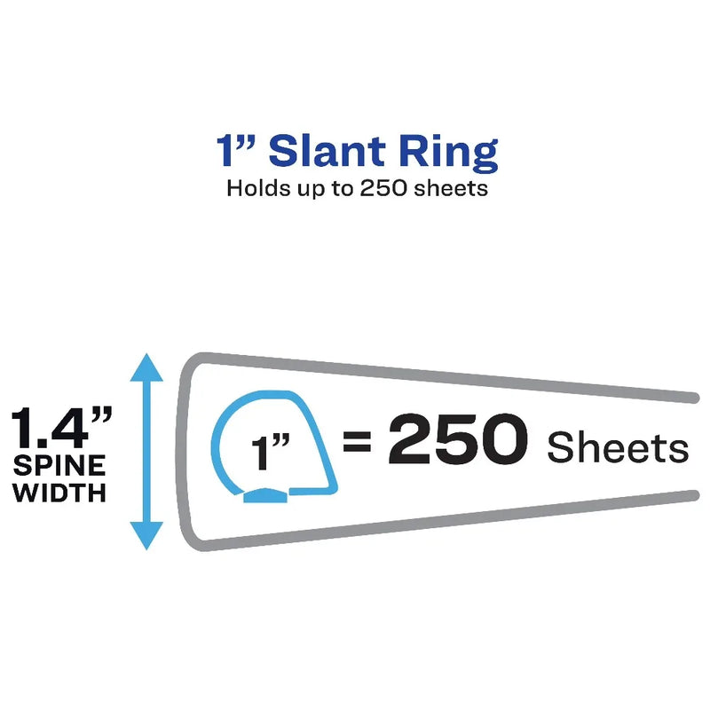 Letter Size 1 Inch Slant D Ring Binder with 2 Inch Capacity Green Binder for School Office Organizer Three Round Rings for Loose Leaf Paper Report Presentation Heavy Duty Binder with Inside Pocket and Clear Cover for
