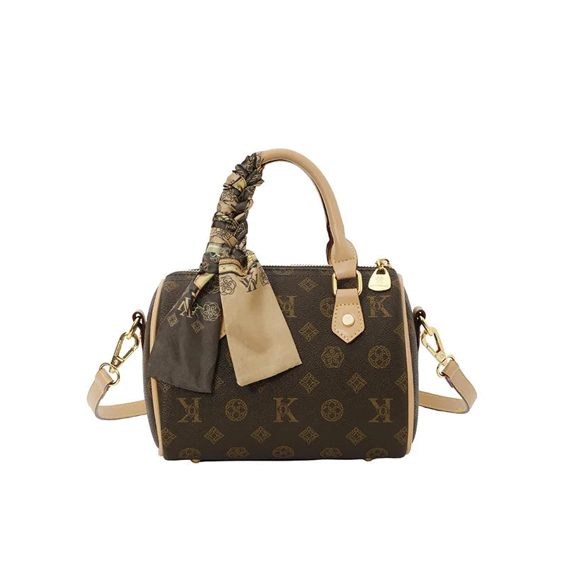 Premium Boston bag pillow bag women's retro European station crossbody texture shoulder crossbody bag