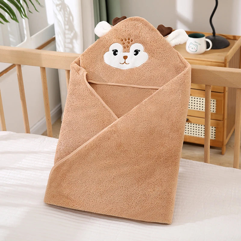 Children's Coral Fleece Bath Towel, Multi-Purpose Large Bath Towel, Newborn Baby Wrap, Beach Towel, Baby Hooded Bath Towel, Bath Towel for Older Children, Swimming, Soft Quick-Drying Towel, Suitable for Both Boys and Girls