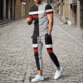Summer fashion men's T - shirt suit sportswear 3D printed short sleeved T - long pants street wear 2 - piece - View 5 | SAMAG